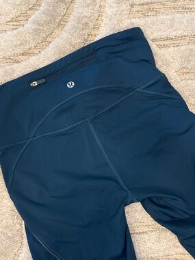 lululemon athletica Navy Performance Leggings with Back Zipper Pocket